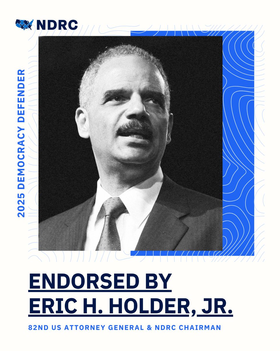 guzman4virginia's tweet image. 🚨 Endorsement Alert 🚨 Thank you @EricHolder and @DemRedistrict for naming me a 2025 Democracy Defender! This is a pivotal moment for our democracy, which is why I’m joining the NDRC in its fight for fair elections and equal representation. #VApolitics #DemocracyDefender