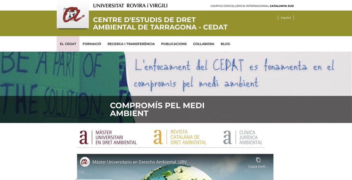 Aquesta tarde he participat als tribunals dels Treballs Finals del Màster en Dret Ambiental de la Universitat Rovira i Virgili. Avui doncs formalment (i en les properes setmanes ho faré també a la Universitat Pompeu Fabra) començo el meu 19è. curs com a professor universitari..