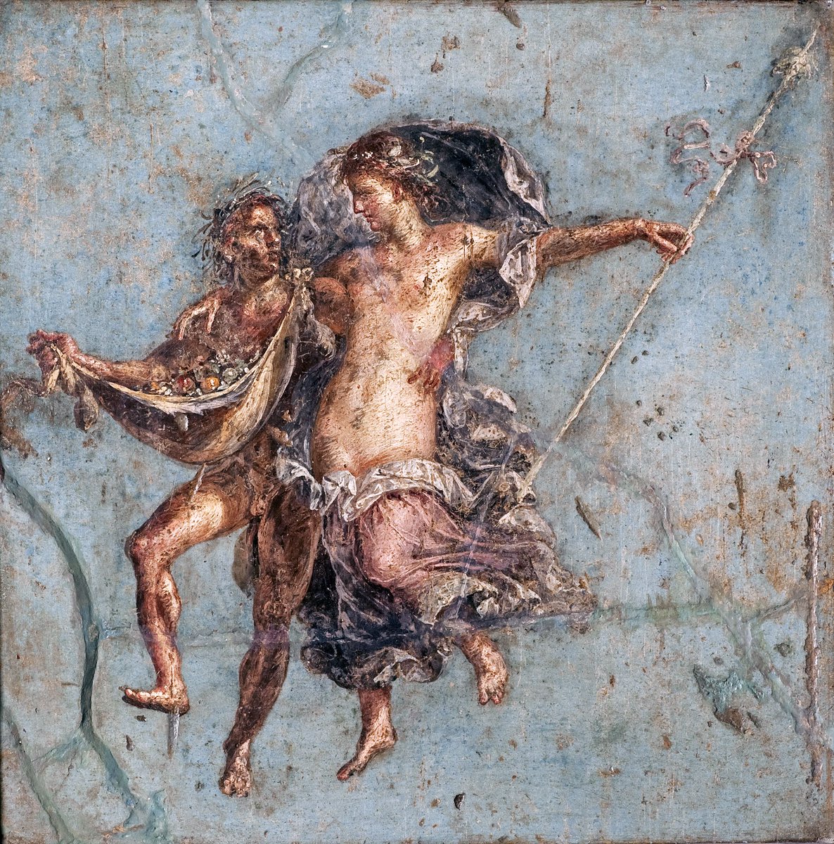 Flying couple, fresco from Pompeii, 1st century AD, House of the Dioscuri, National Archaeological Museum of Naples.