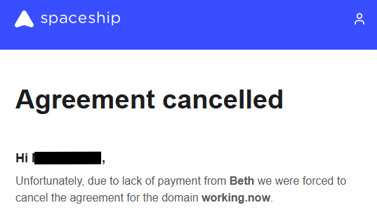 My first failed sale <a href="/spaceship/">Spaceship</a> . How about not allowing "offers" from accounts which have no payment method specified?
