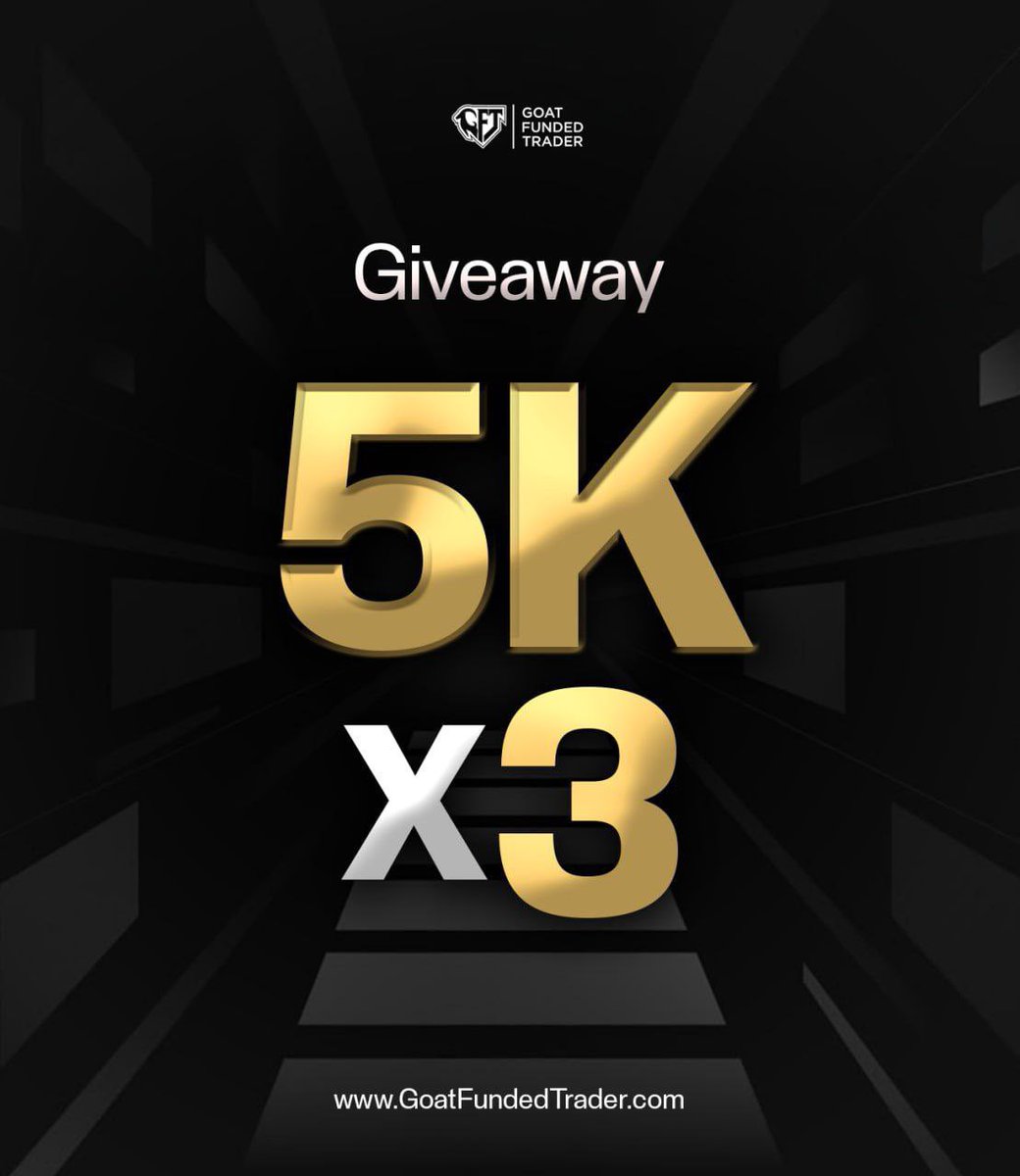 🚨GIVEAWAY ALERT 🚨 
$5K X 3 Evaluation Account 
📌Follow <a href="/GoatFunded/">Goat Funded Trader</a> <a href="/EdwardXLreal/">Edward XL | CEO of GoatFundedTrader</a> <a href="/GFT_Partners/">Goat Funded Trader Partners</a> <a href="/OYEFOREXEDU/">KOFI FX</a> 

📌TAG 4 active traders &amp; Retweet 
📌Engage tweets actively

Winners will be rewarded in 5 days 

All The Best Everyone!