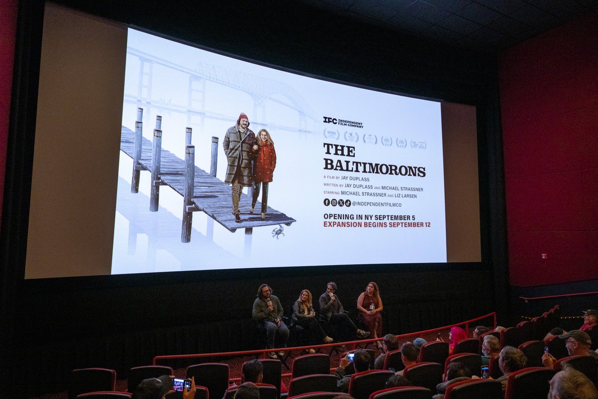 filmindependent's tweet image. Christmas came early for our #FiMembers! 🦷🎄Thank you to co-writer/director Jay Duplass, co-writer/actor Michael Strassner and actor Liz Larsen for sharing ‘The Baltimorons’ with #FiPresents. Moderated by Kate Mason (Film Independent).

Head to theaters Sep 12! RSVP for more:…