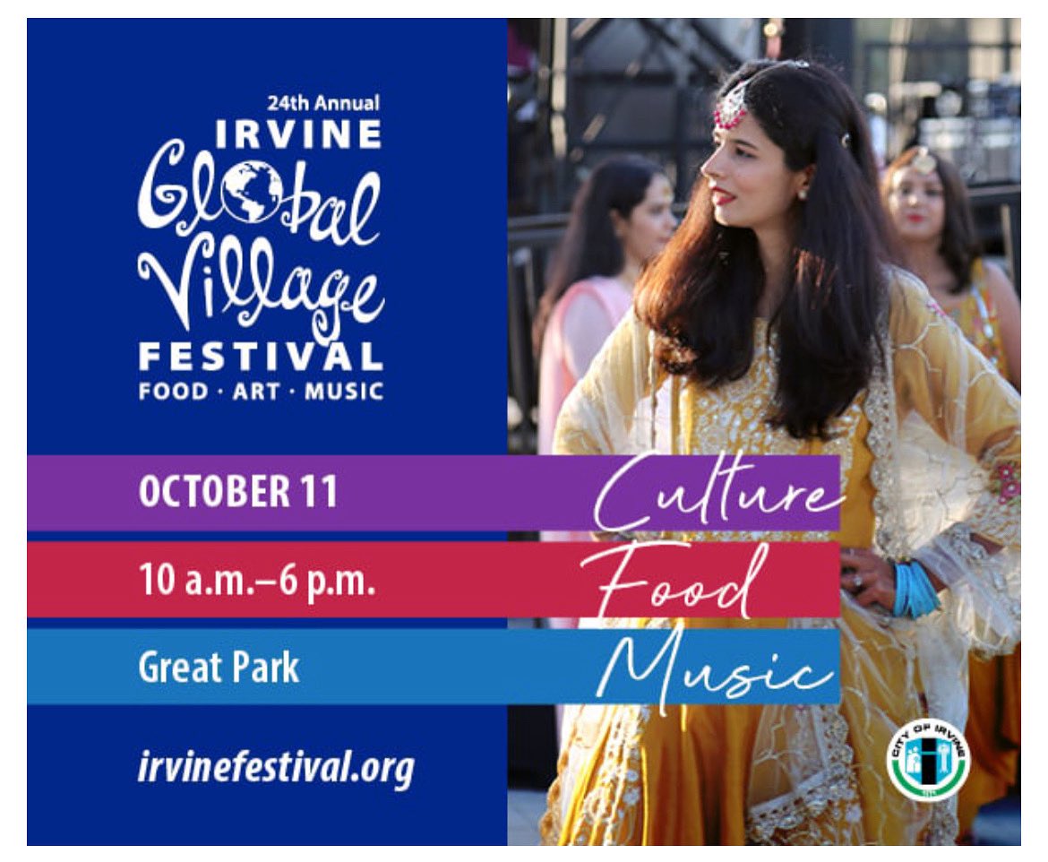 Irvine Global Fest is back! 
SAVE THE DATE
Oct 11 10am - 6pm