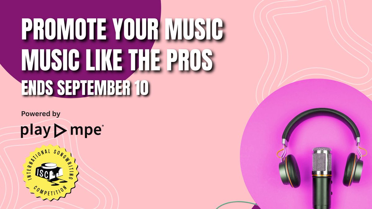 intlsongcomp's tweet image. Reminder: The Promote Your Music Like The Pros promotion ends in just a few days!

All entries are also automatically entered into the main ISC competition.

Don’t miss your chance, get your entry in today!
#isc25 #plaympe #songwriting #promotion #singersongwriter #songwriter