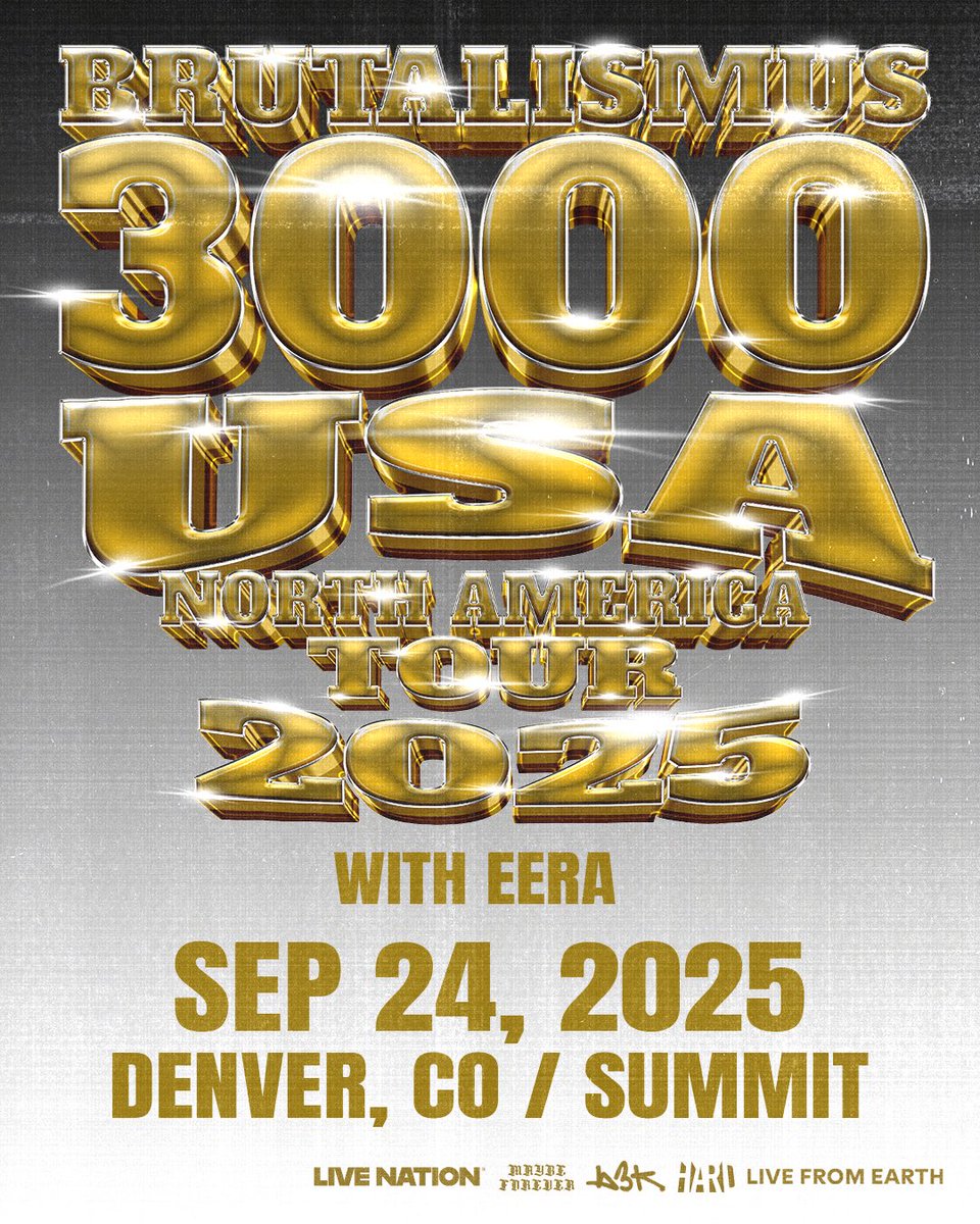 Joining Brutalismus 3000 at <a href="/SummitDen/">Summit Music Hall</a> on Sept 24 - a collab w/ <a href="/LiveFromEarth_/">Live From Earth</a> &amp; @maybeforever2k, Eera brings his pop-tinged melodies &amp; blissed-out synths to Denver.⛓️‍💥🌟He brings a vibe that complements B3K’s fiery energy.

Tickets: hardfest.co./b3k-denver-tix