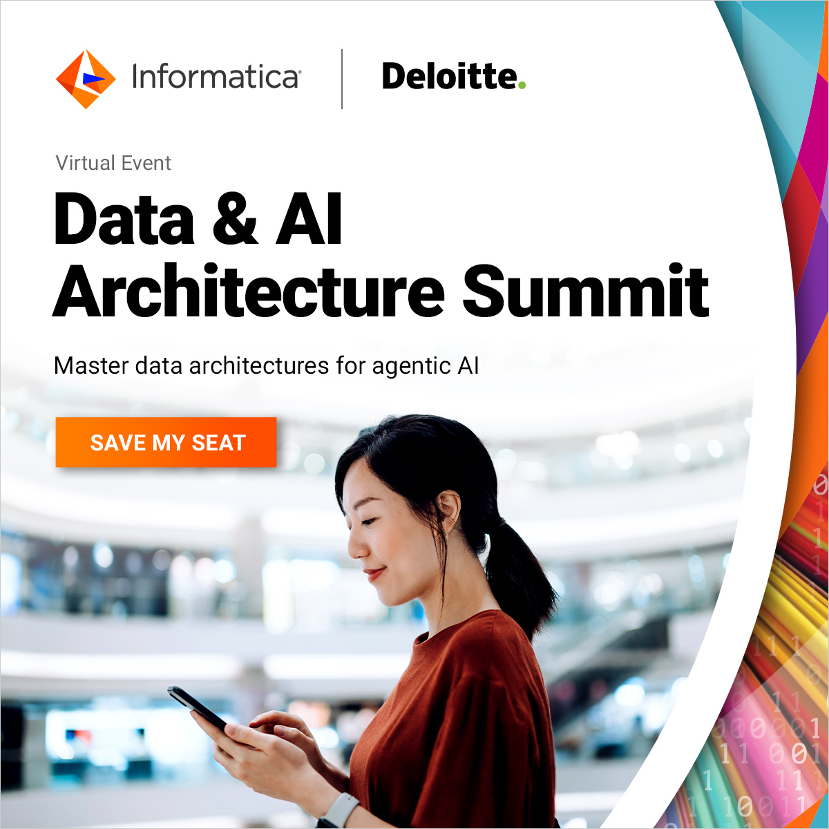 Informatica's tweet image. Ready to lead the future of agentic AI? Join us virtually at the Data &amp;amp; AI Architecture Summit and hear from experts at Informatica and Deloitte. Discover how to master agentic AI with modern #DataArchitectures. Register now: infa.media/46oNkeo

#AI #AgenticAI