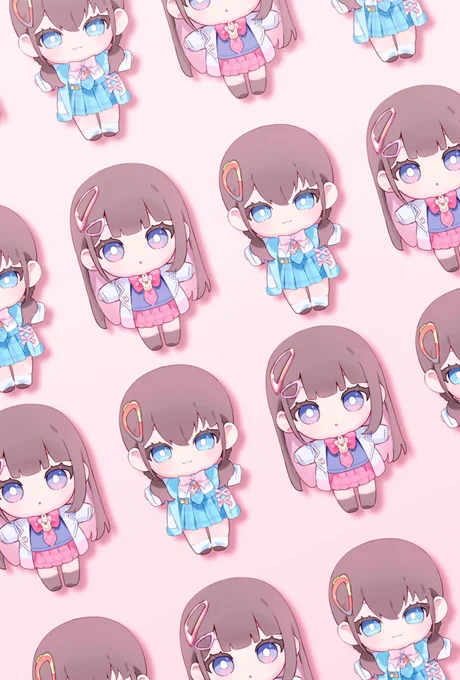 ぬい風JKちゃんずをパターンにした↓ あまりにも可愛い(自画自賛オタク)