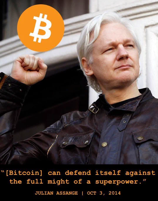 🟠BTC-ARCHIVE: "Julian Assange: 'Il Bitcoin può resistere alla potenza di una superpotenza'"