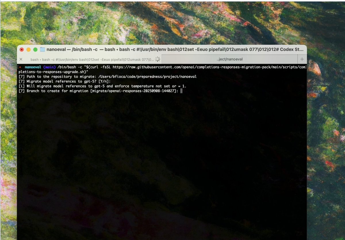 I wrote a wrapper script for codex-cli that you can run to have it auto-upgrade your codebase to use the new Responses API (especially important for reasoning with GPT-5) 

(🔗 in 🧶)
