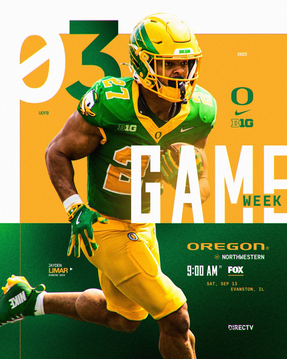 On the road for the Big Ten opener. #GoDucks