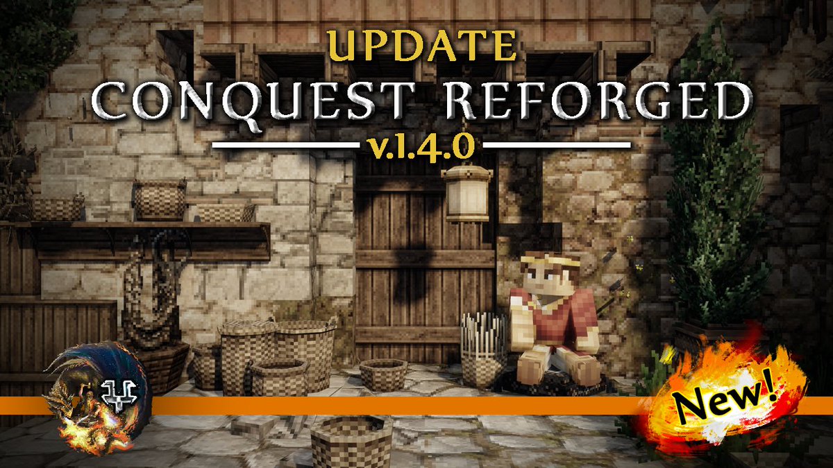 New update out for Conquest Reforged. This one brings loads of new woven baskets, more cobblestones, a few basic survival mechanics, and more!