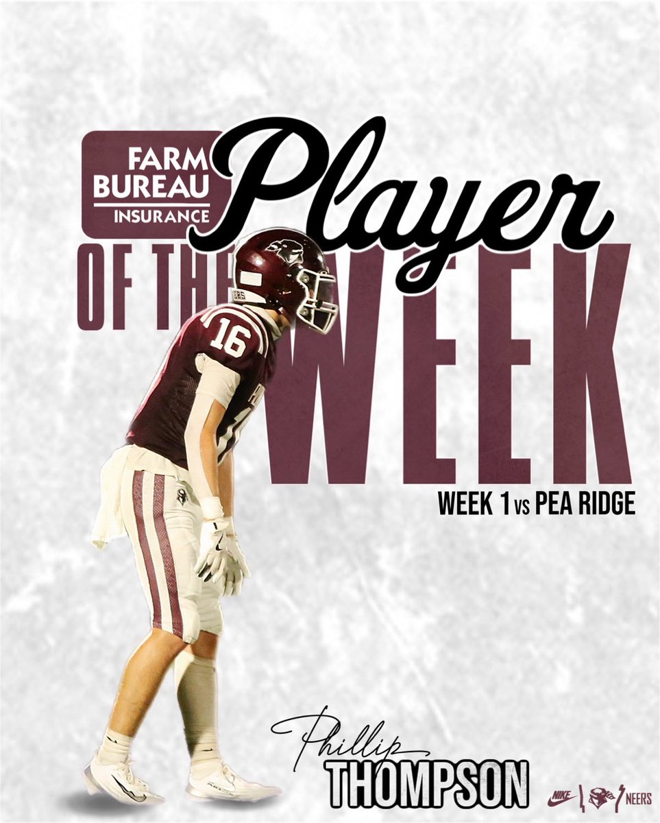 Gentry Pioneer Football (@gentrypioneerfb) on Twitter photo Farm Bureau Player of the Week
𝙋𝙝𝙞𝙡𝙡𝙞𝙥 𝙏𝙝𝙤𝙢𝙥𝙨𝙤𝙣
• 8 Solo Tackles
• 8 Assisted Tackles 
• Fumble Recovery
#GoNeers | #FITE Farm Bureau Player of the Week
𝙋𝙝𝙞𝙡𝙡𝙞𝙥 𝙏𝙝𝙤𝙢𝙥𝙨𝙤𝙣
• 8 Solo Tackles
• 8 Assisted Tackles 
• Fumble Recovery
#GoNeers | #FITE