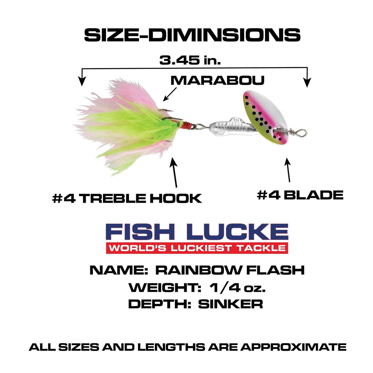 Pronounced…Din-Ner-Spin-Ner. 

Dinner Spinner (noun)

An inline spinner from Fish Lucke designed to serve up strikes like a full-course meal for hungry fish. Its streamlined body and revolving blade create irresistible flash and vibration, mimicking baitfish with lifelike