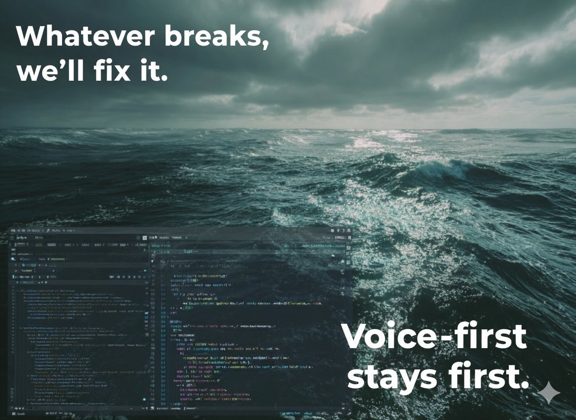 saypi_ai's tweet photo. Whatever breaks tomorrow, we’ll fix it.
Voice-first stays first.
#September9th #ChatGPT #SaveStandardVoice https://t.co/MJnBW6QZZW