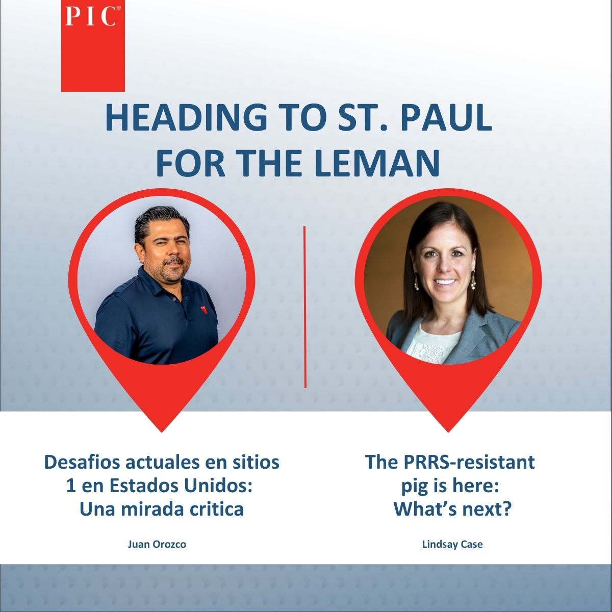Heading to Leman Swine Conference? ✈️

Add these must-see presentations to your list!
#PICGenetics #LemanSwine #PRRS #SwineIndustry