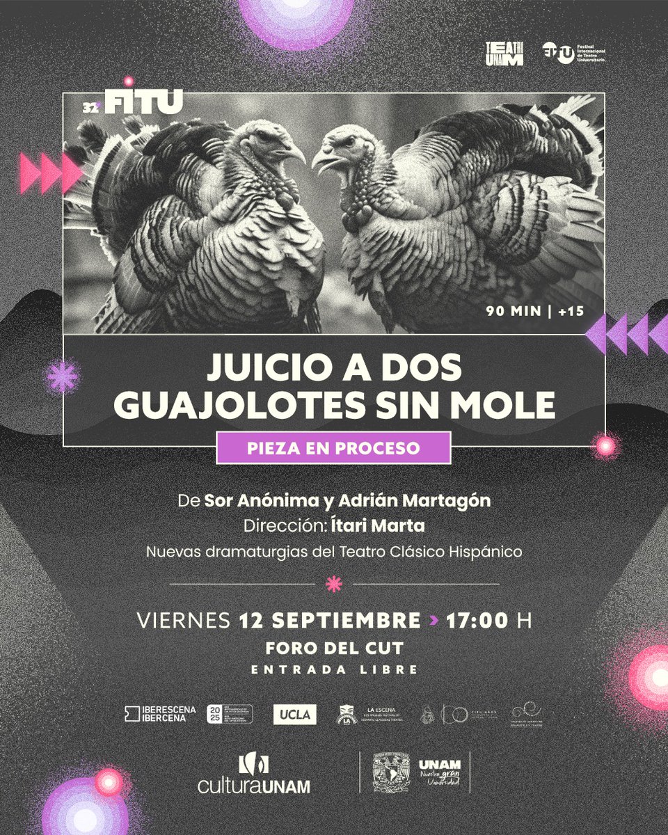 Estamos muy orgullosos de invitarlos a nuestra  siguiente función: JUICIO A DOS GUAJOLLOTES SIN MOLE, una dramaturgia conventual, recuperada y remasterizada por <a href="/MartagonAdrian/">Adrián Martagón</a>. Esta pieza es dirigida por la gran <a href="/ItariMarta/">Itari Marta</a> . ¡La entrada es libre! ¡Los esperamos! #teatro #FITU