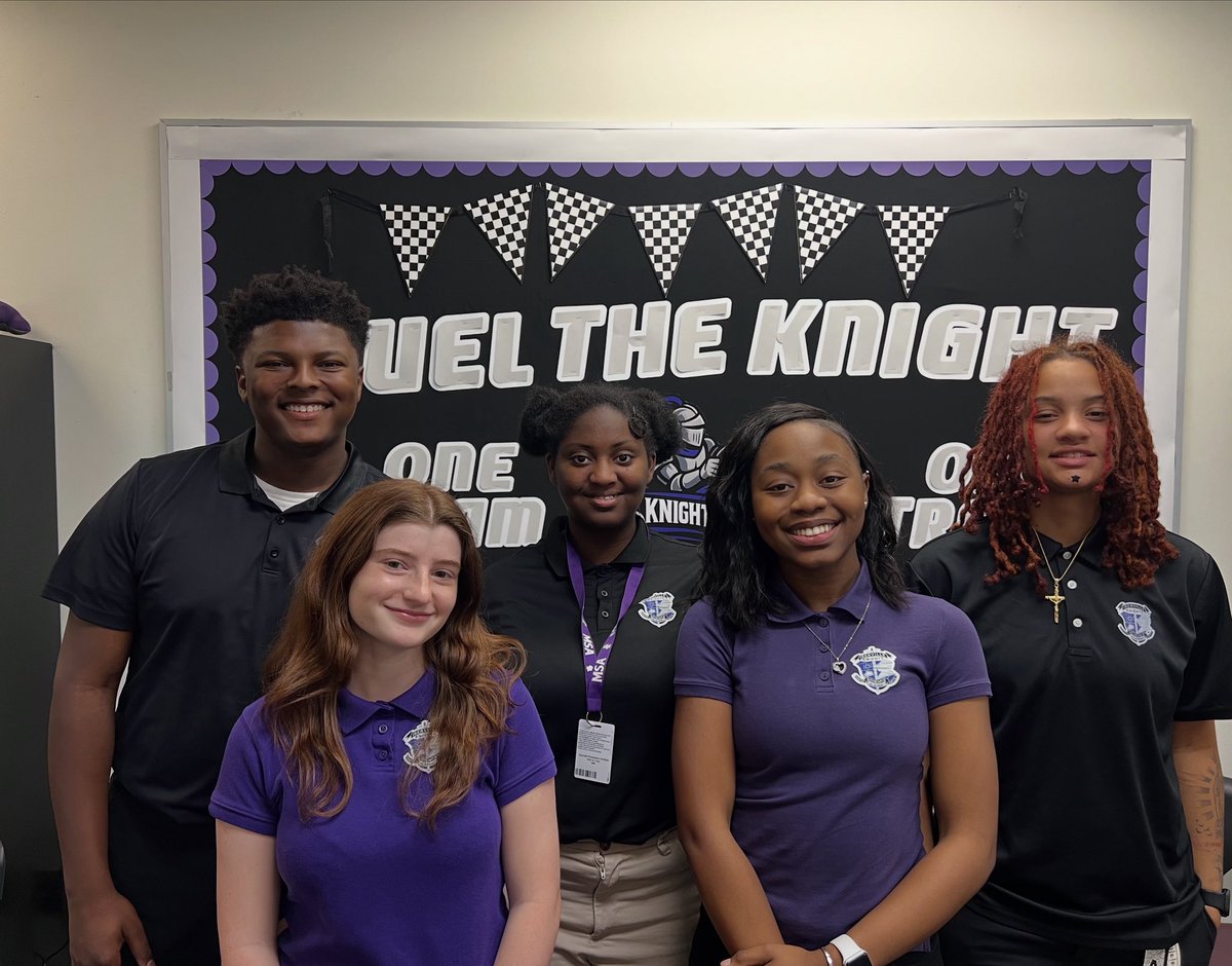 🌟👏 Let’s give a big round of applause to our 12th Grade Student of the Year Nominees! 👏🌟

Back Row
J. Lewis
N. Kimble
A. Joseph
Front Row
K. Ourso
A. Johnson 

We are so proud of these outstanding Knights for their hard work, leadership, and dedication to excellence. 💜⚔️