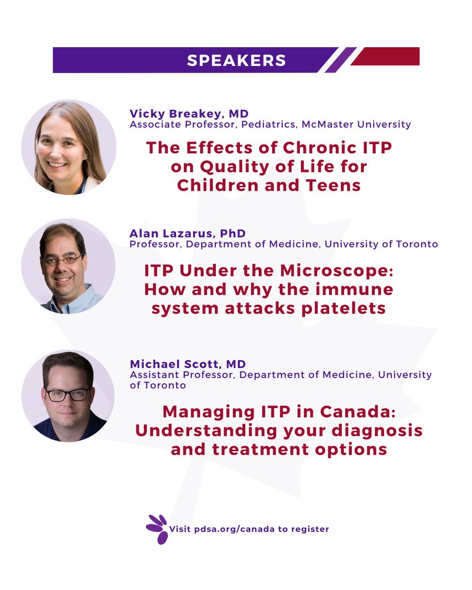 PDSA_ITP's tweet image. You’re invited to the Canadian Regional Meeting on ITP! Whether you’re newly diagnosed or have been navigating ITP for years, this meeting is a space for education, empowerment, and community. 💜 Visit pdsa.org/canada to register today! #ITP #CanadianHealth #ITPcanada