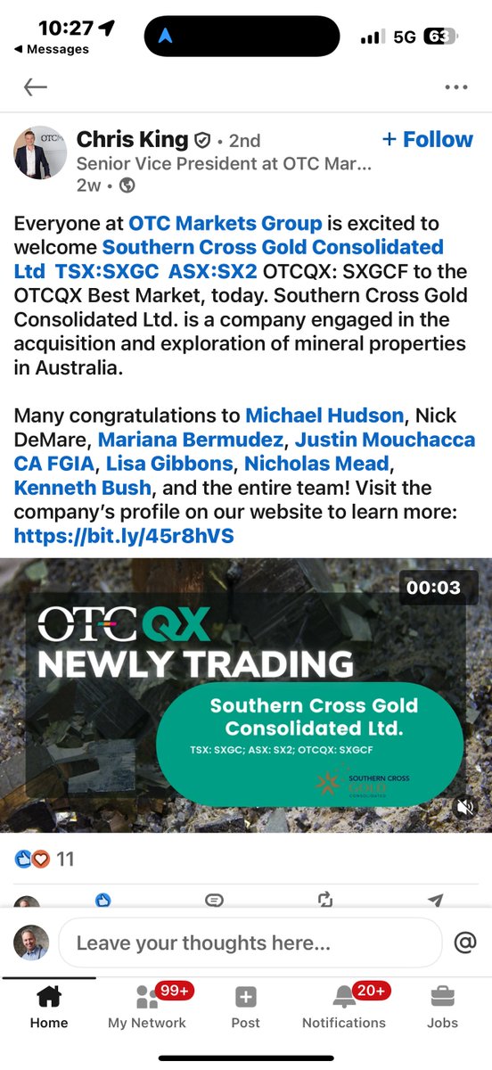 😊Thrilled to see our recent listing on the OTCQX Best Market celebrated by OTC Markets Group!  A big thank you to Chris King and the entire team! <a href="/OTCMarkets/">OTC Markets Group</a> 
OTCQX: $SXGCF 🚀