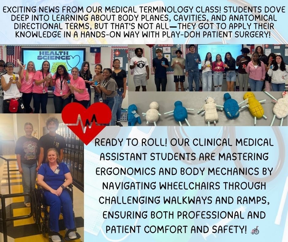 Mrs. Savala's Medical Terminology classes and Clinical Medical students have been busy with hands on learning! Way to go! #wcfamily #ourhome