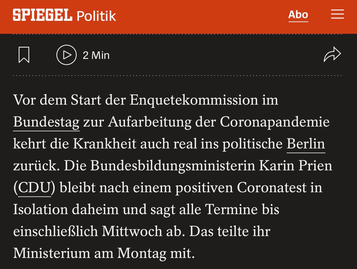 „Gesundheit steht ganz klar vor Bildung ist zu Ende gedacht ein rigider Satz, den ich nicht teile.“

Bundesministerin für Bildung,
aktuell in Isolation, hat bis Mittwoch laut SPIEGEL alle Arbeitstermine abgesagt. Wessen Bildung geht hier jetzt genau vor wessen Gesundheit?