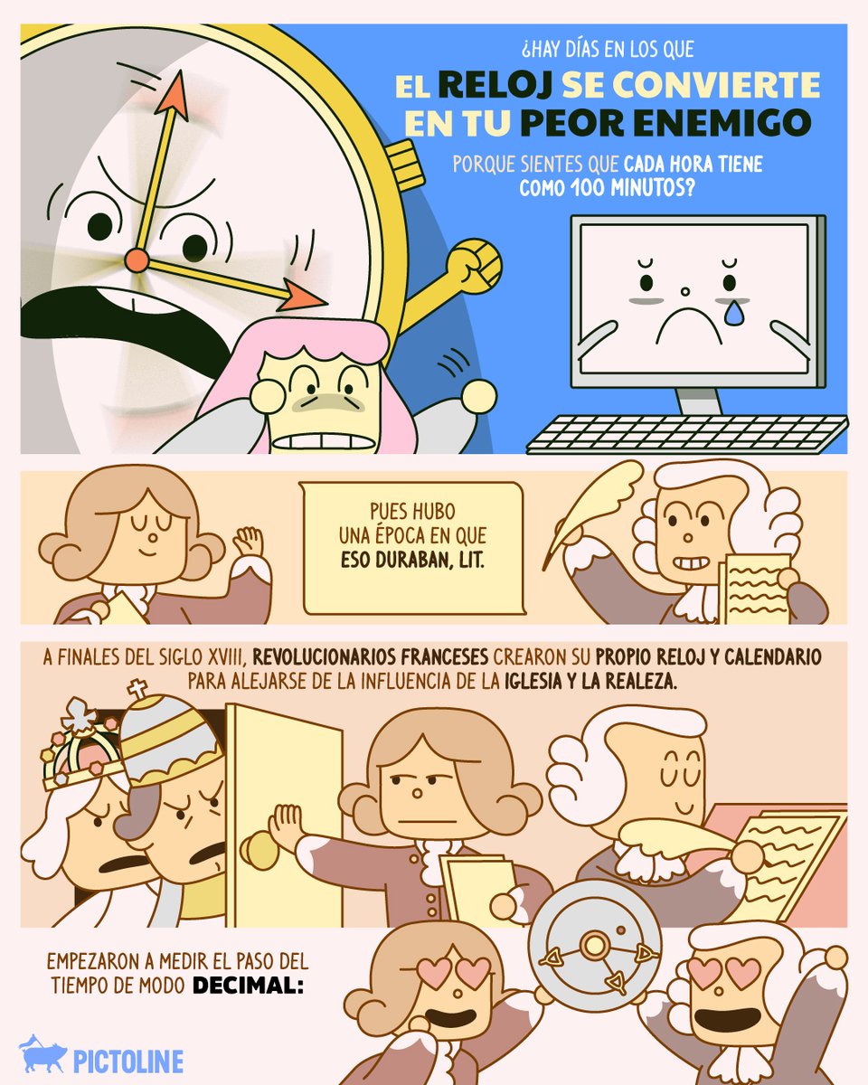 pictoline's tweet image. ¿Día de descanso hasta el décimo día? Gracias, pero no gracias 👍 ¿Tú qué modo preferirías, el decimal o el actual? 🥴🗓️🕰️

#medición #decimal #historia #cultura #sociedad #pictoline