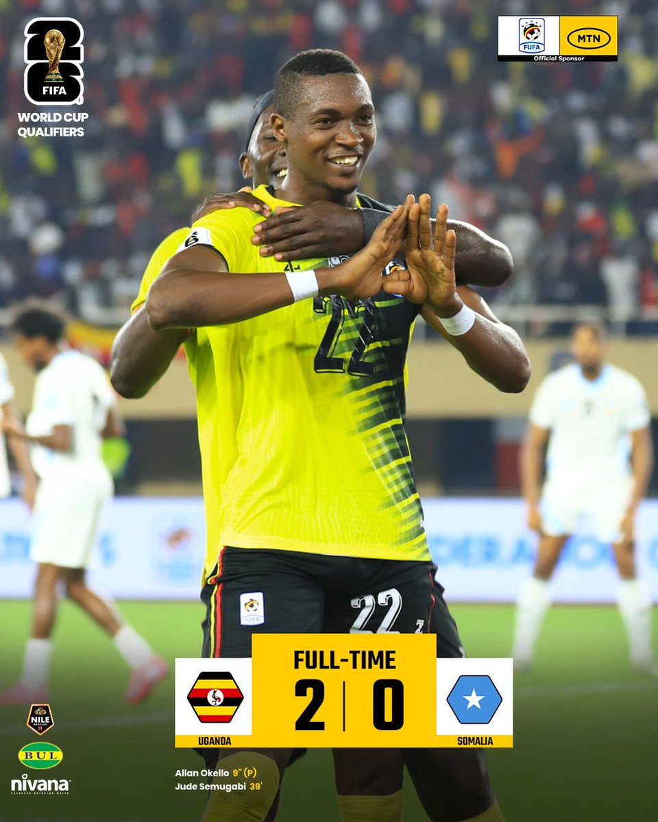 Kin Kariisa🇺🇬 (@kkariisa) on Twitter photo A 100% International window for the <a href="/UgandaCranes/">Uganda Cranes</a>, 1 more and we are off to the 2026 #FifaWorldCup!
#Believe #FIFAWCQ #UGASOM A 100% International window for the <a href="/UgandaCranes/">Uganda Cranes</a>, 1 more and we are off to the 2026 #FifaWorldCup!
#Believe #FIFAWCQ #UGASOM
