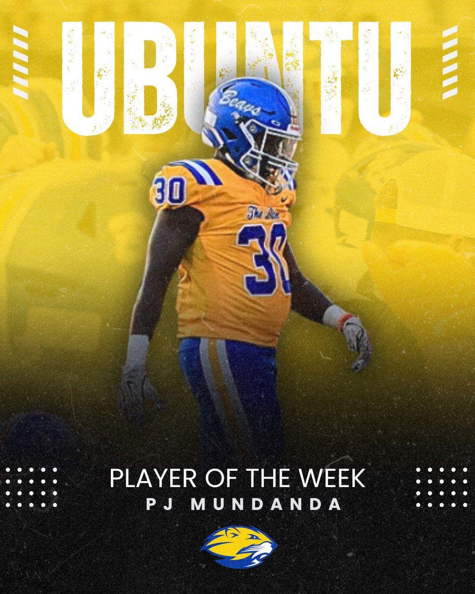 The Ubuntu Player of the Week for week three goes to defensive lineman, PJ Mundanda!