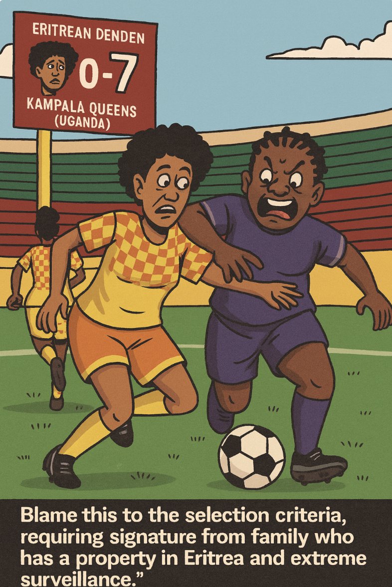 Kampala Queens smashed Eritrea 7–0. For #Eritrea regime, the real win is players returning home intact—only those with property-owning relatives signing bonds could play. Next match: how many goals, or can Eritrea even finish 90 minutes breathing?  #Uganda #Ethiopia