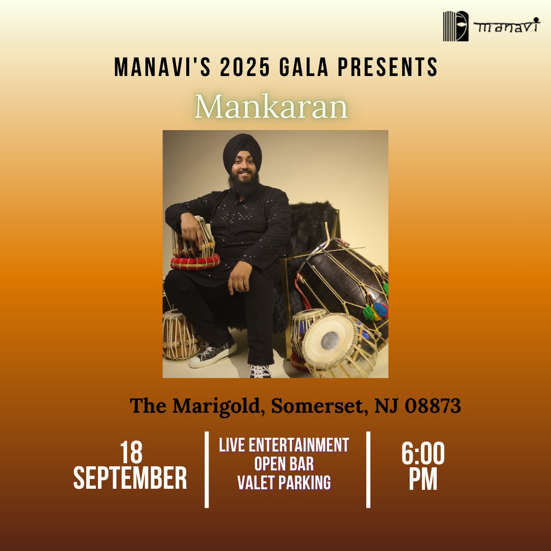 .Please join us for Manavi’s 40th Anniversary Gala on September 18th to see Mankaran’s musical performance during cocktail hour. You can buy tickets and sponsorships here paybee.io/@manavi@10.
We look forward to seeing you at the gala!