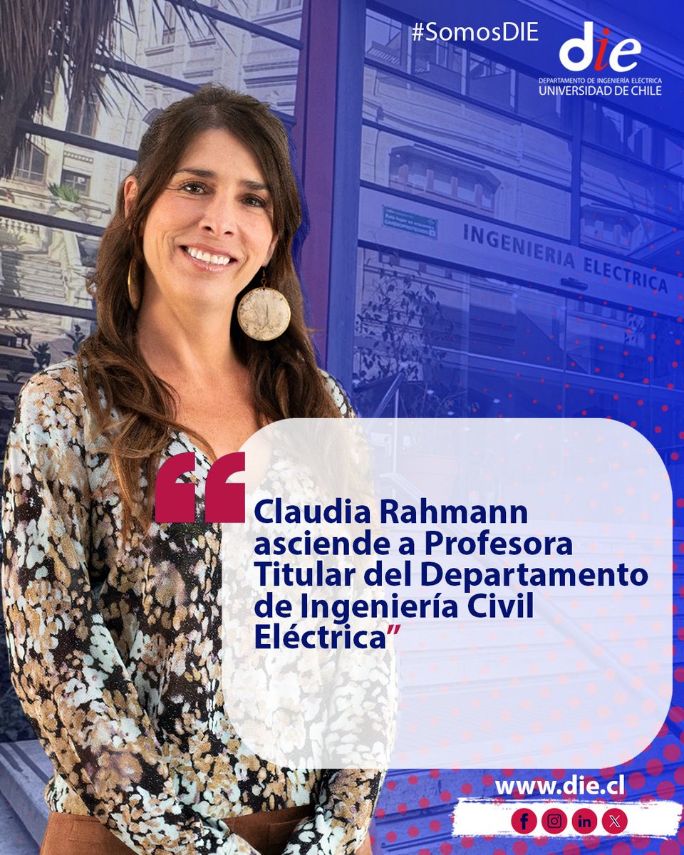 Felicitaciones a nuestra directora, la profesora Claudia Rahmann, quien fue promovida a profesora titular en el DIE. die.cl