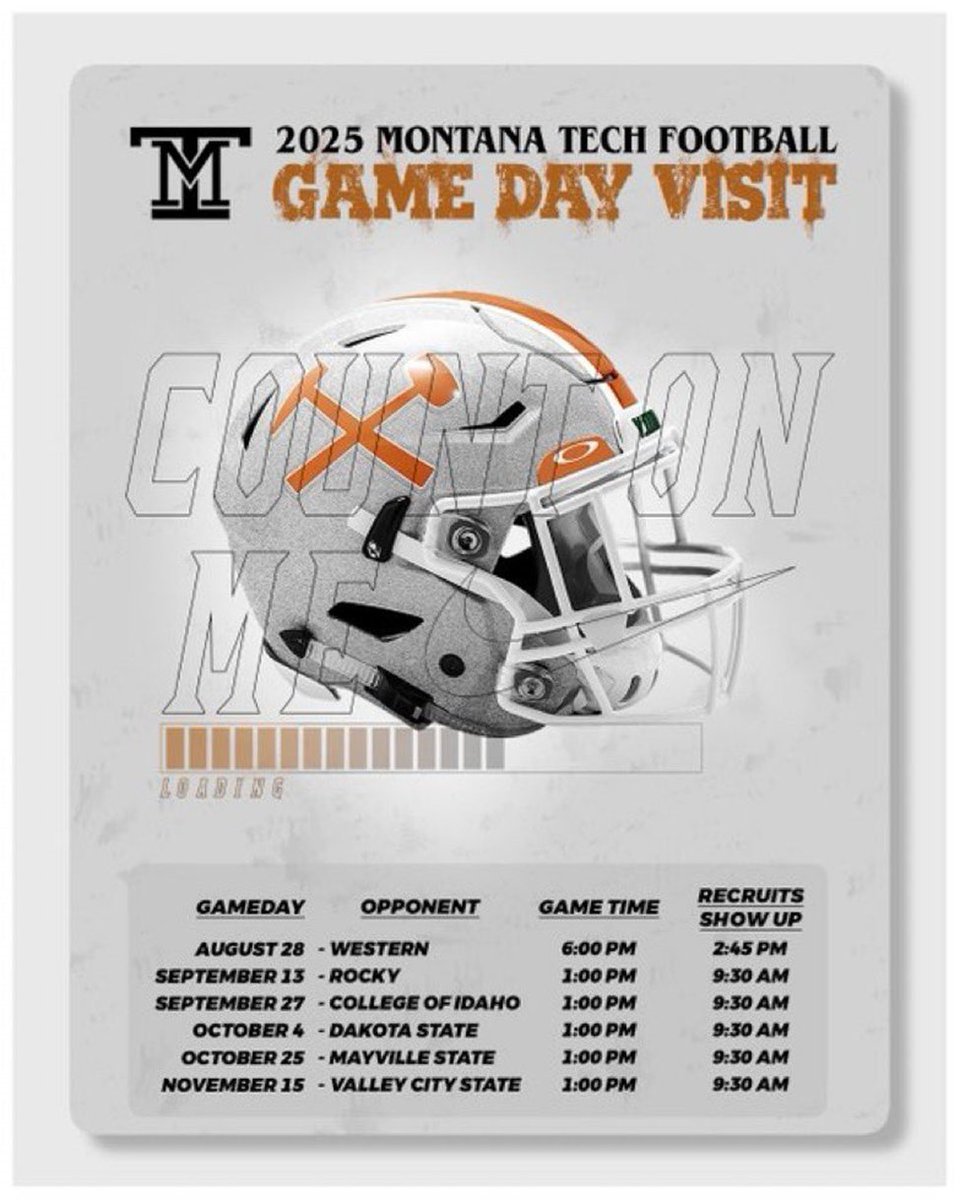 JoeGrunow55's tweet photo. Thank you @CoachMAllenFB for the game invite to come watch some @MonTechFootball! https://t.co/fJtkEWY2v6