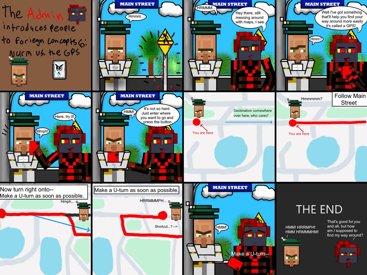 cookie_quirky's tweet photo. Who even needs a map, lol? Another Minecraft Story Mode Comic. #minecraft #joke #funny #comic #art #artist #DigitalArtist #digitalartwork #minecraftart #minecraftstorymode #minecraftstorymodefanart #fanart #MCSM #storymode #laugh #videogame #FictionalCharacter #originalfanart https://t.co/c8ni5VbAXo
