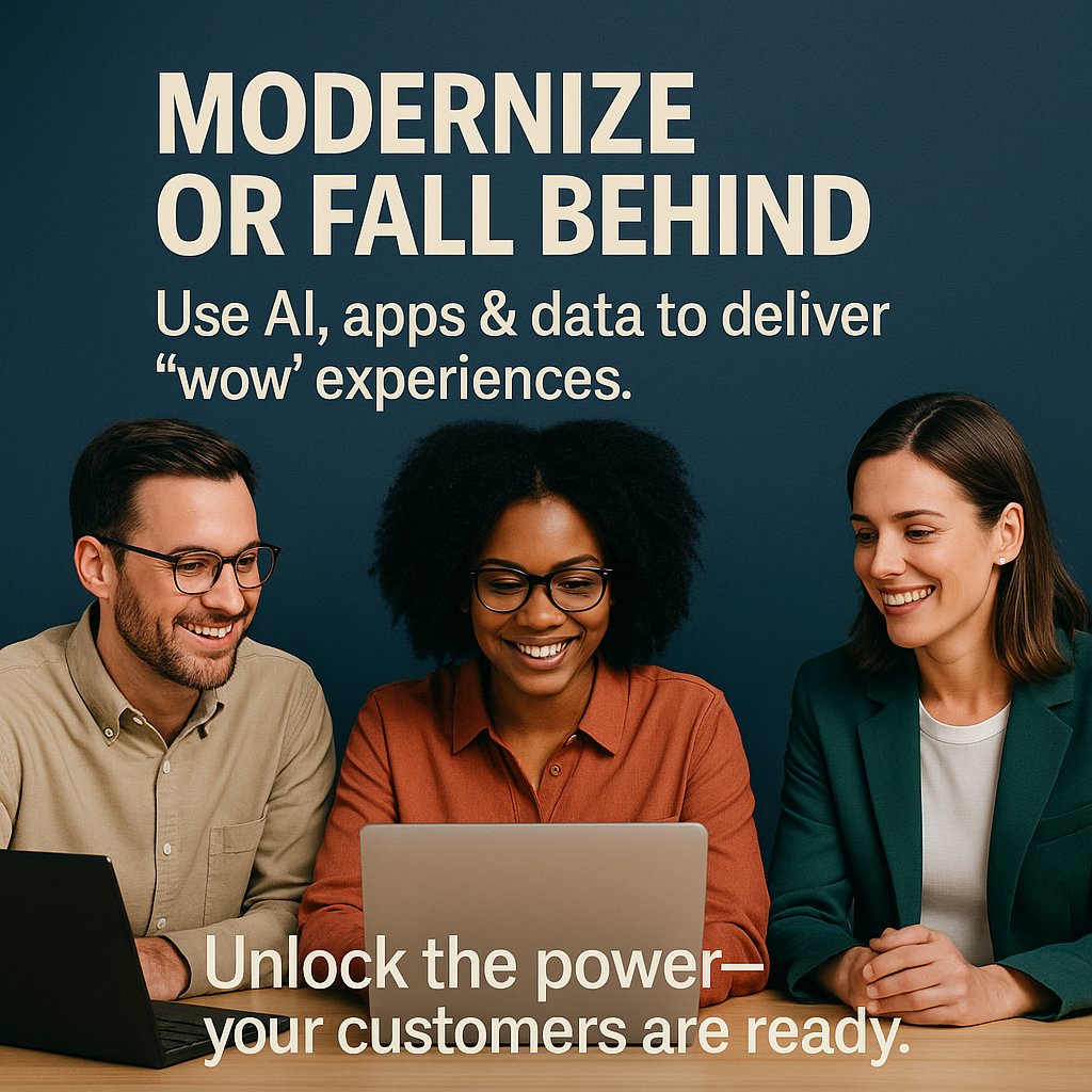 talk2cc's tweet image. Modernize or fall behind. Utilities are leveling up, but your tech biz isn’t weighed down by legacy systems. 
Use AI, apps &amp;amp; data to deliver “wow” experiences. 
Unlock the power—read more! &amp;gt; na2.hubs.ly/H010cQ80
#motivationalmonday #completecontroller #techwiz