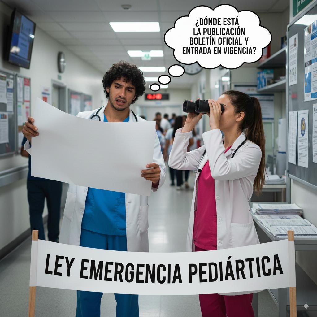 🚨Pasaron 17 días sin novedades🚨

El 22 de Agosto, es sancionada la Ley Emergencia sanitaria de la salud pediátrica y de las residencias nacionales en salud. 
Al día de la fecha, no hay publicación en el Boletín Oficial, la ley no entra en vigor operativamente, pese a ser