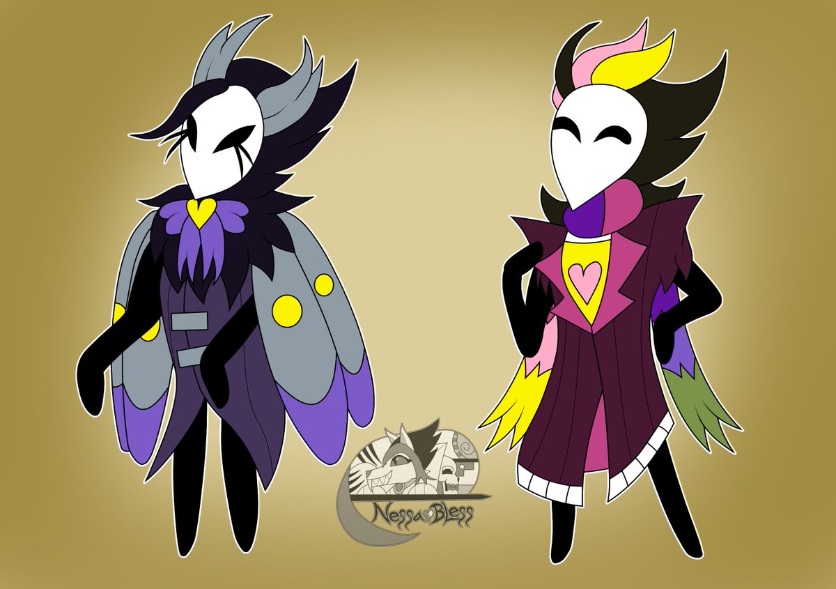 MissNessaBless's tweet photo. on a Hollow Knight mood, so here is both Caligo and Modelo as Hollow Knight characters. 
 #spamton #spamtonex #spamex #deltarune #HollowKnight #crossover https://t.co/4HFUcqo6bD