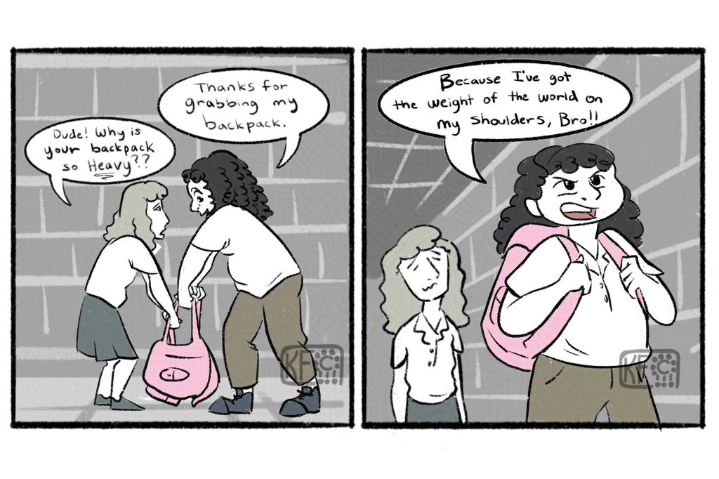 KikaFedCue's tweet image. Overheard this and thought “What an absolute legend” 🎒#feddraws #schoolcomics
