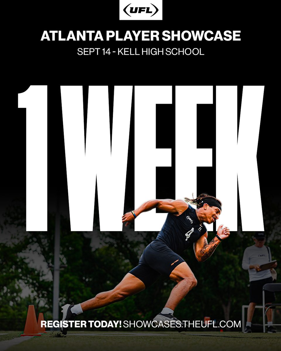 Atlanta, you're on the clock ⏰

It's not too late to register, don't miss this!

🔗: showcases.theufl.com