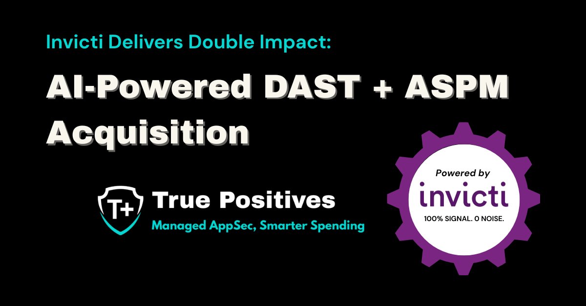 Major advancement in application security #DAST automation: Our exclusive technology supplier's 
( <a href="/InvictiSecurity/">Invicti Security</a> ) strategic acquisition creates unprecedented capabilities for enterprise security programs. This development significantly strengthens our managed appsec (#MSSP)