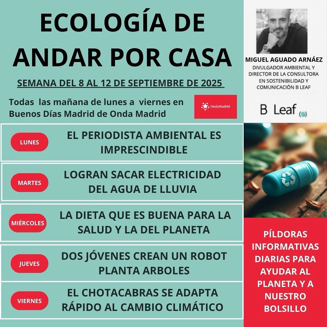 Cinco nuevas píldoras ambientales para el día a día en <a href="/BuenosDiasTM/">Buenos Días Madrid</a> de <a href="/ondamadrid/">Onda Madrid</a> cada mañana