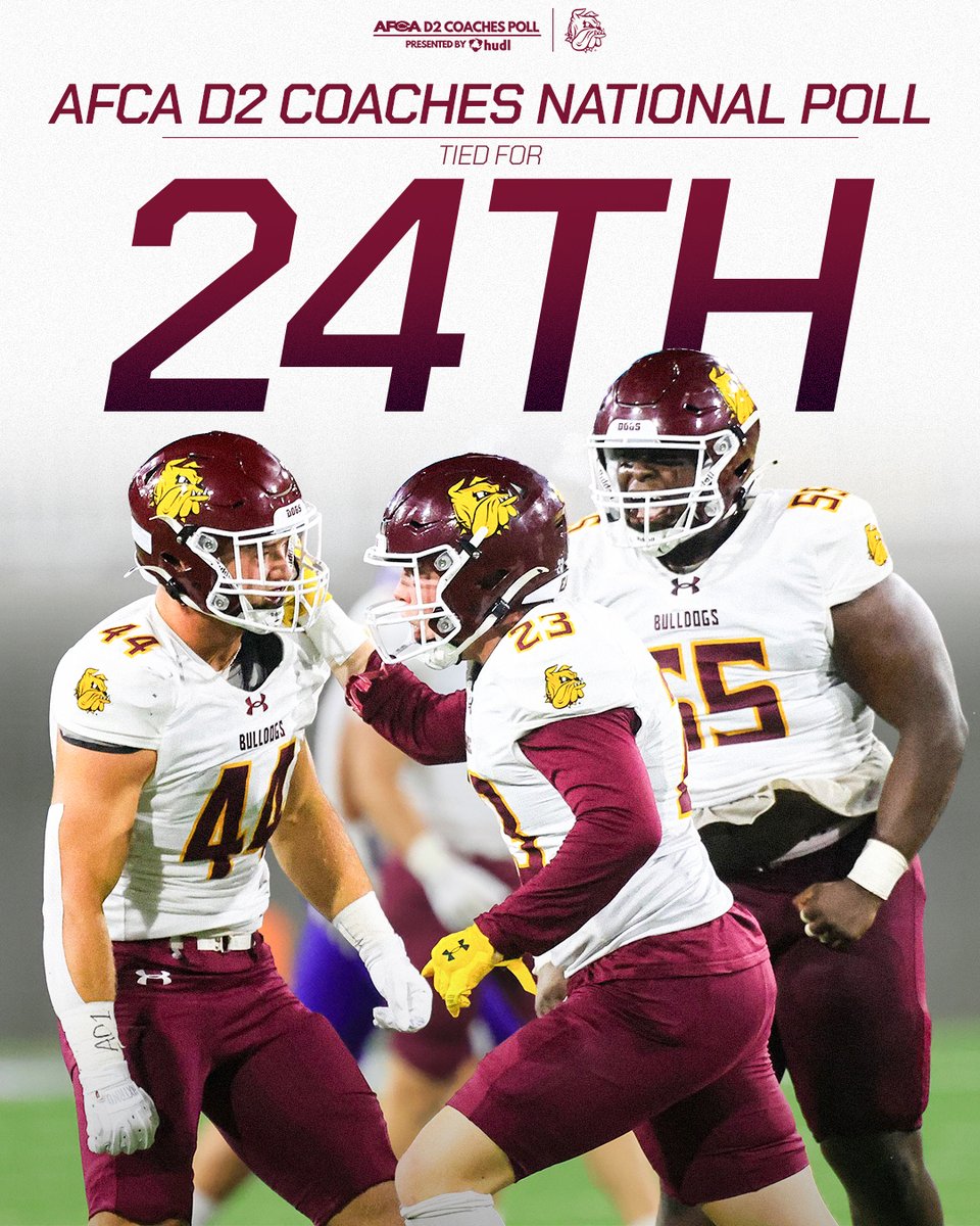 UMD Football enters the rankings tied for 24th in the latest AFCA national poll!

Full Rankings: afca.com/california-pa-…