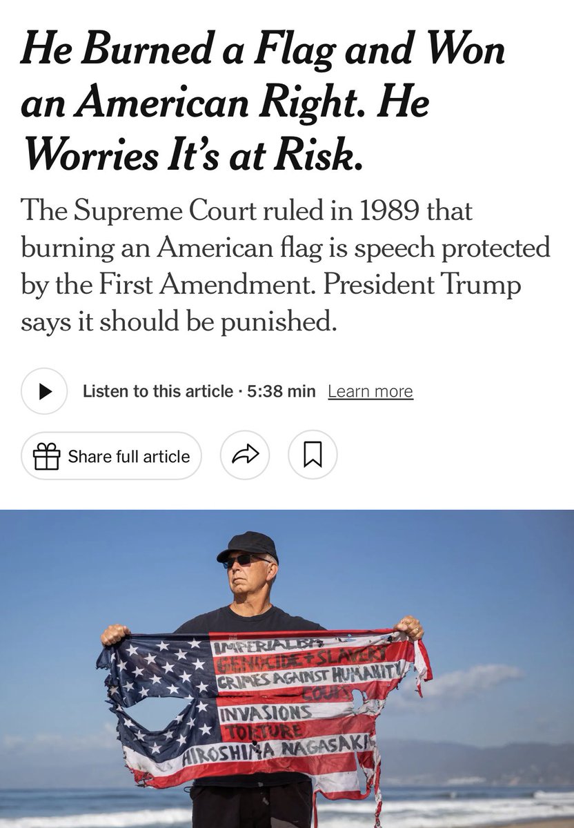 Anna Kelly (@annakelly47) on Twitter photo The failing <a href="/nytimes/">The New York Times</a> treats flag burners who HATE America like martyrs, but attacks people who LOVE America like <a href="/SecWar/">Secretary of War Pete Hegseth</a> for proudly displaying the Star Spangled Banner on his clothing.
These people have a twisted set of values. The failing <a href="/nytimes/">The New York Times</a> treats flag burners who HATE America like martyrs, but attacks people who LOVE America like <a href="/SecWar/">Secretary of War Pete Hegseth</a> for proudly displaying the Star Spangled Banner on his clothing.
These people have a twisted set of values.