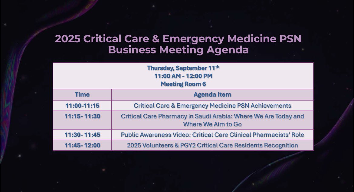 CC &amp; EM professionals in Saudi Arabia, It’s our time of the year to gather✨

&amp; If you are interested in the field, Join our meeting, connect with our professionals &amp; be part of the discussions that will shape the future of our profession (limited seats)