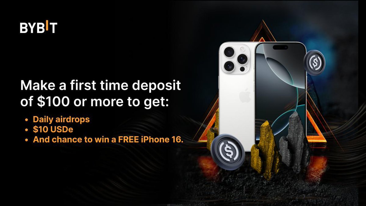 balabybit's tweet photo. Join Bybit, make a first time deposit of $100 and convert your deposits into USDe, to get the following rewards:

Make sure to first signup with my link below and deposit $100: https://t.co/NQDIGEbtAw

👇

1. Daily airdrops of USDe (Higher deposits, unlocks higher rewards) https://t.co/FaHm4focni