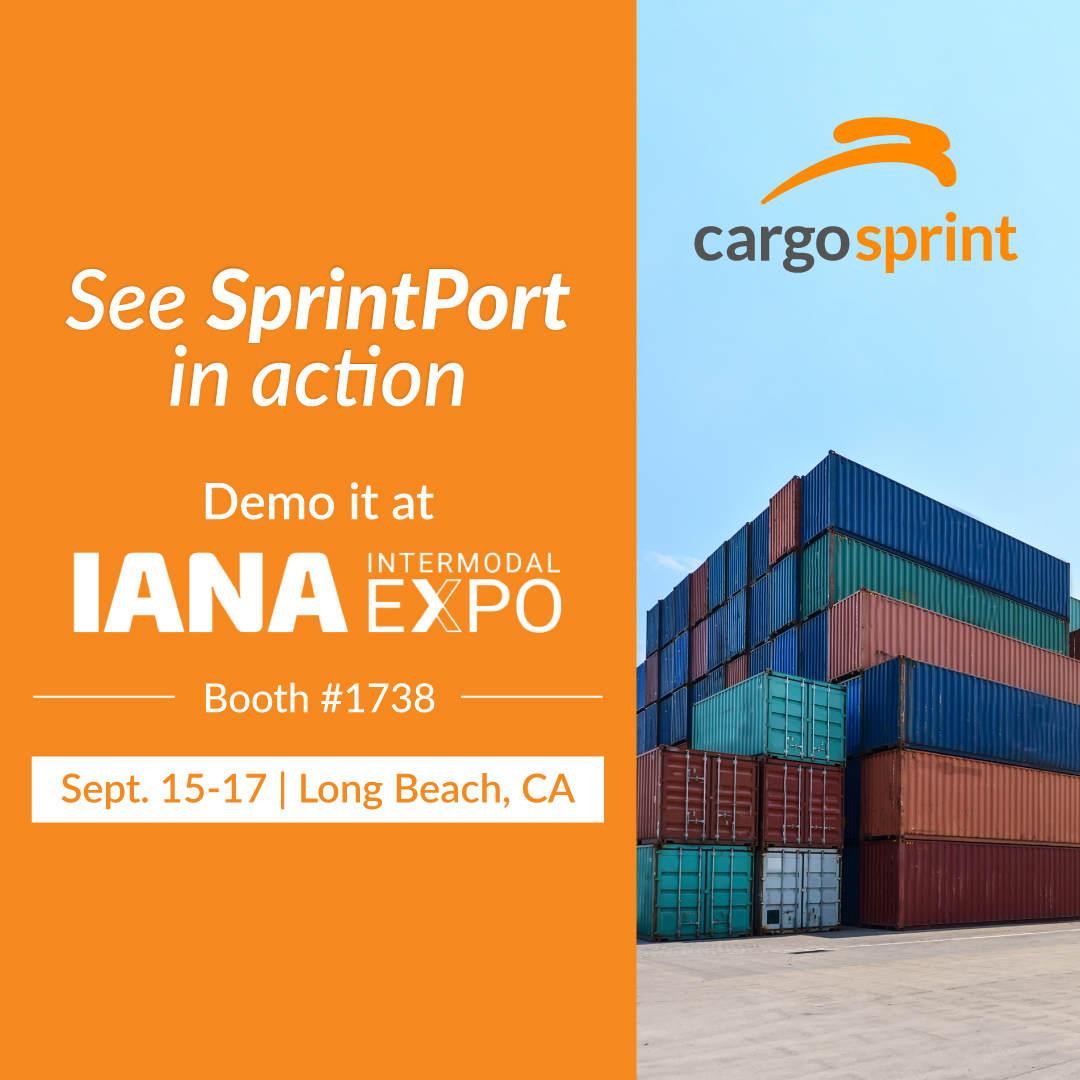 CargoSprint's tweet photo. Tired of port and terminal delays? See SprintPort live at @Intermodal. 

Designed to cut wait times and improve trucker efficiency, SprintPort launches soon at @portoflongbeach and @PortofOakland.

Booth 1738, Sept. 15–17. Book a demo: https://t.co/iJ2Cx6rN0W https://t.co/jZPaIegDjK