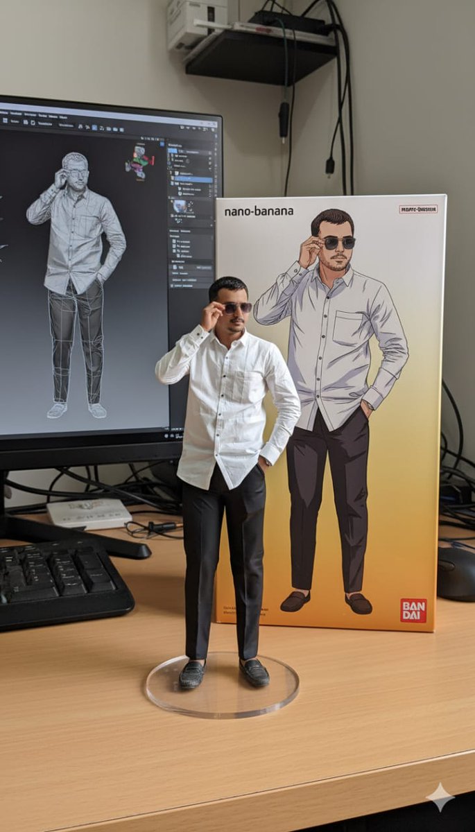 YashChandan_'s tweet image. &amp;gt; Midnight render.  
&amp;gt; Printed precision.  
&amp;gt; Nano Banana, but make it fashion.  
 #NanobananaAI #DesignDrop #3DPrintArt #HappyBanana