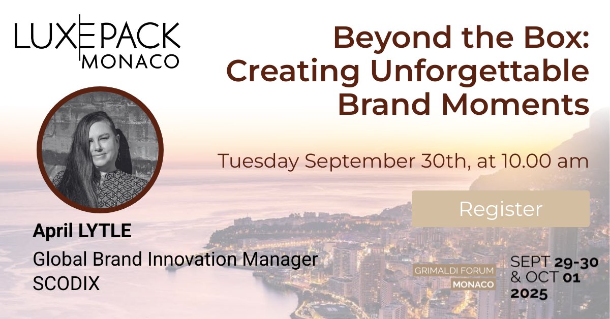 We are delighted to announce that our Brand Innovation Manager, will be speaking at LUXE PACK Monaco – the leading trade show for creative packaging.  29–30 Sept. &amp; 01 Oct. 2025

👉 Don’t miss it – register now to attend #LUXEPACKMonaco!
 eu1.hubs.ly/H0mVTTy0

#scodix