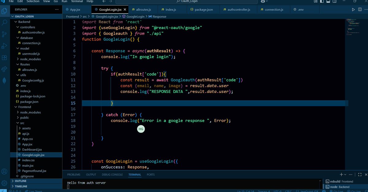 harshit_jsx's tweet photo. ✈️ Day 38/100 — Blog Project Progress

🐞 Faced OAuth errors in Express + React, but after
        debugging managed to fix them ..

💡 Learned OAuth flow (Google login) — tricky but
         now smooth 🚀

#100DaysOfCode #MERN #OAuth #WebDev https://t.co/zuvv6E1xRq