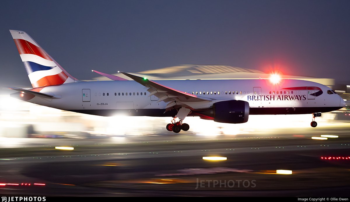 A British Airways 787 landing in London. jetphotos.com/photo/11814948 © Ollie Owen