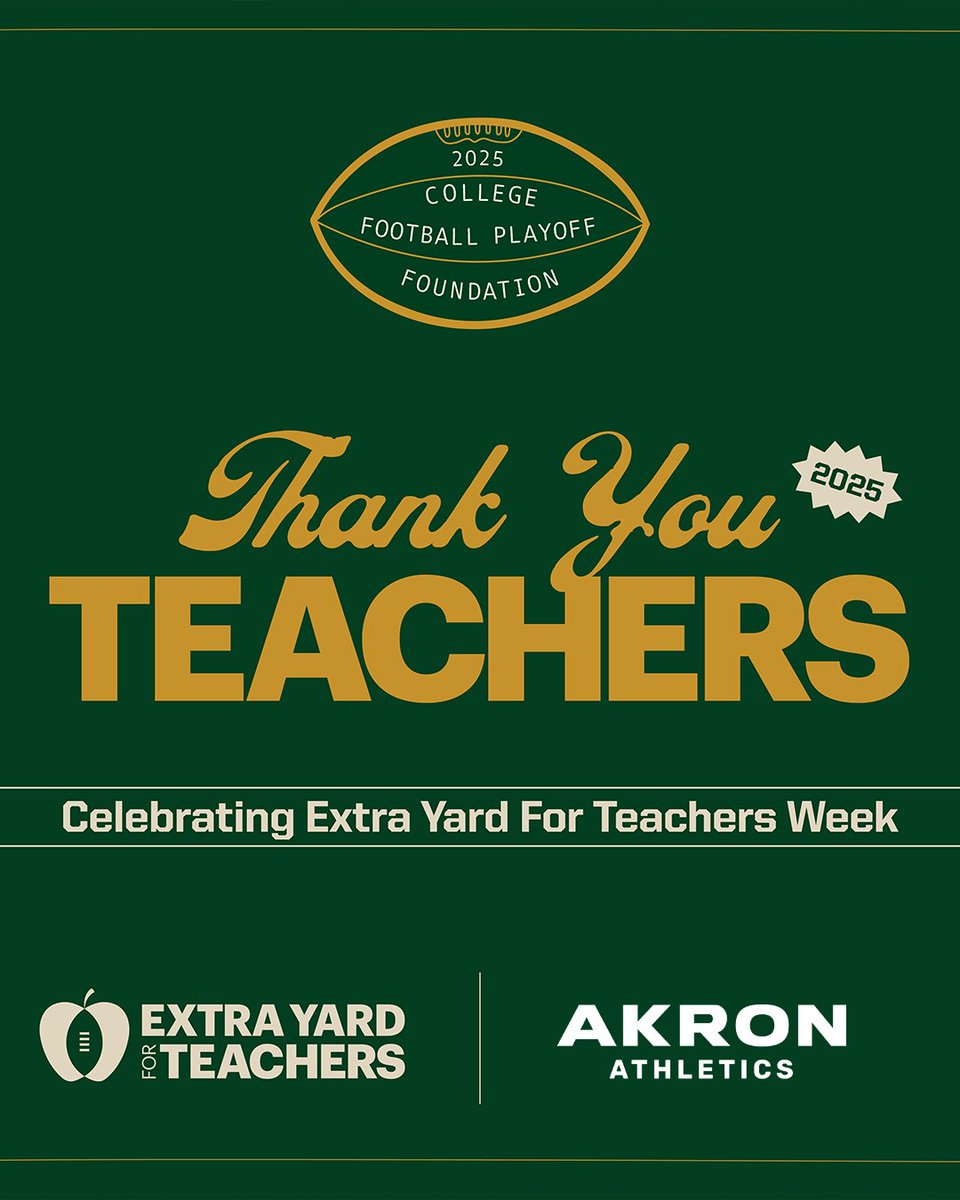 Akron Zips Athletics (@akronzips) on Twitter photo September 20th is Extra Yard For Teachers when <a href="/ZipsFB/">Akron Football</a> takes on Duquesne 🏈 We've joined the
<a href="/CFBPlayoff/">College Football Playoff</a> national initiative and want to invite all local educators to InfoCision Stadium-Summa Health Field with a special ticket offer!
🎟️: loom.ly/_8lqFjs
#GoZips🦘 September 20th is Extra Yard For Teachers when <a href="/ZipsFB/">Akron Football</a> takes on Duquesne 🏈 We've joined the
<a href="/CFBPlayoff/">College Football Playoff</a> national initiative and want to invite all local educators to InfoCision Stadium-Summa Health Field with a special ticket offer!
🎟️: loom.ly/_8lqFjs
#GoZips🦘